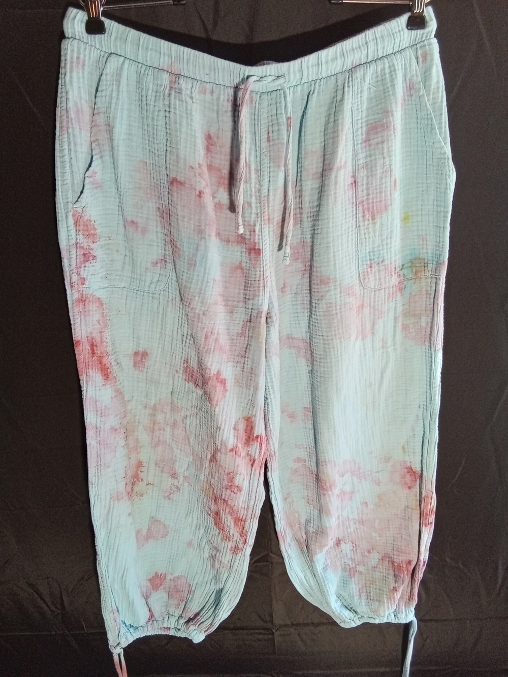 Colsie Light Blue Tie-Dye Drawstring Gauze Pants